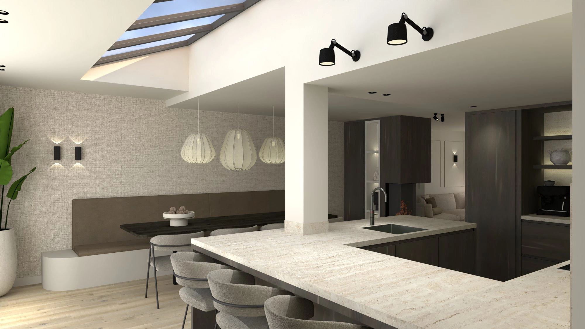 Fijn wonen Bilthoven - Open keuken en eetruimte met natuurlijk licht